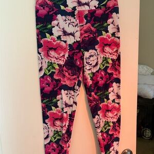 LuLaRoe Pink Floral Leggings